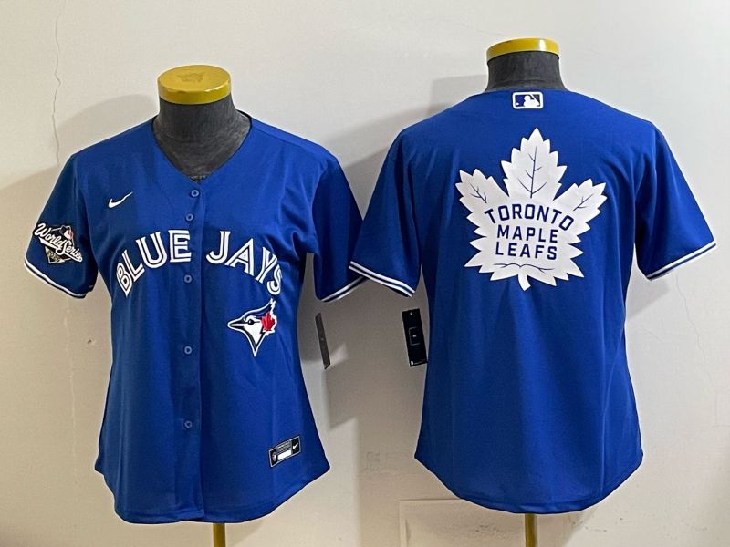 Women 2025 Toronto Blue Jays Blank Blue Game Nike MLB Jersey style 07